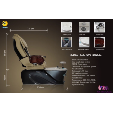 Dolphin Spa Pedicure Chair - 9139 Grey Basin 