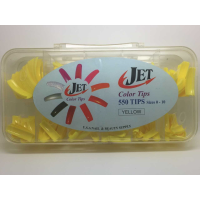 Jet Coloured Nail Tips Box Yellow (Box of 550 tips, size 0-10)