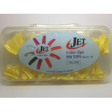 Jet Coloured Nail Tips Box Yellow (Box of 550 tips, size 0-10)