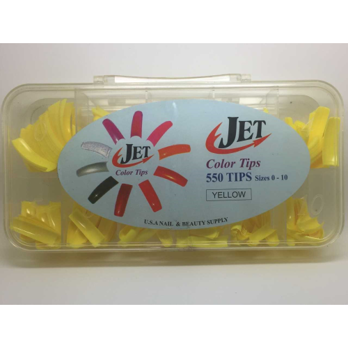 Jet Coloured Nail Tips Box Yellow (Box of 550 tips, size 0-10) (Jet Coloured Nail Tips Box Yellow (Box of 550 tips, size 0-10)) by www.nailsandbeautysupply.com