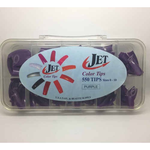 Jet Coloured Nail Tips Box Pupple (Box of 550 tips, size 0-10) (Jet Coloured Nail Tips Box Pupple (Box of 550 tips, size 0-10)) by www.nailsandbeautysupply.com