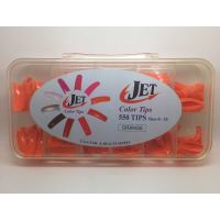 Jet Coloured Nail Tips Box Orange (Box of 550 tips, size 0-10)