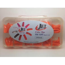 Jet Coloured Nail Tips Box Orange (Box of 550 tips, size 0-10)