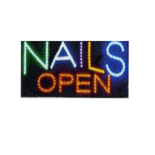 LED Sign Nails Open