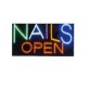 LED Sign Nails Open